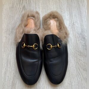 Gucci Princetown Fur Mules
